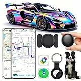 GPS Tracker Auto, Magnetischer GPS Tracker ohne ABO für Android und iOS, Air Tracker Smart Tag IP67 Wasserdicht Versteckter GPS Tracker für Autos/Fahrräder/Motorräder (Schwarz)