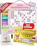 Lernhelden Belohnungstafel für Kinder - inkl. Goldene Tickets, Belohnungssystem Kinder, Wochenplaner magnetisch, Family Plan, Autismus Hilfsmittel, Routine Planer