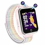 PTHTECHUS Smartwatch Kinder Telefon, 1.54'' 24 Spiele Schrittzähler MP3 Musik Kamera Taschenlampe 3-14 Jahre Junge Mädchen Uhr Geschenk