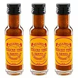 Mexican Tears® - Red Habanero Sauce - 3er Pack, scharfe Sauce aus Chili & Meersalz, perfekt als Grill-Zubehör für BBQ Sauce, Pulled Pork & zum Aufpeppen von Chicken Wings [3x100ml Chilisauce]