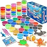 Modelliermasse Lufttrocknend, QMAY 55 Farben Lufttrockener Magischer Knete für Kinder, Air Dry Clay, Geschenk für Jungen und Mädchen im Alter von 3-12 Jahren