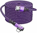 USB-C-Kabel, 90 Grad（3 Stück 2m+2m+2m), Typ-C-Ladekabel, Schnellladekabel, kompatibel mit Samsung Galaxy S21, S20, S10, S9, S8 Plus, Note 20, 10, Huawei P10, Sony Xperia, LG, Switch, （lila）