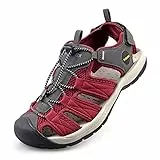 Knixmax Trekkingsandalen Damen Wandersandalen Geschlossene Sandalen Sommer Wanderschuhe Sommerschuhe für Sport- & Outdoorsandalen Rot Gr.41 EU
