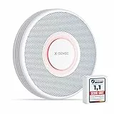 X-Sense Smarter Rauchmelder WLAN mit Sprachausgabe und 17 Standorten, Feuermelder, Rauchmelder vernetzt, 33 mm, SBS50 Basisstation erforderlich, XS0B-MR, 1 Stück
