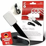 LABEL THE CABLE® 10 Stk Klett Kabelbeschriftung schwarz Kabelbinder wiederverschließbar, Kabeletikett, Klettband, Kabelmarkierung, perfektes Kabelmanagement, PC Zubehör, Markierung Mehrfachsteckdose