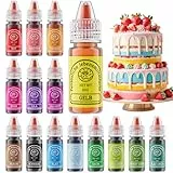 Fettlösliche Lebensmittelfarbe 15 Farben X 6ml - Lebensmittelfarben ölbasis für Schokolade, Fondant, Cupcakes, Kuchen, Backen, Macaron - Food Coloring für Tortendeko - 6ml