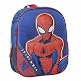CERDÁ LIFE'S LITTLE MOMENTS Spider-Man-Schulrucksack für Kinder mit blauem und rotem Design – robuster und leichter Spiderman-Rucksack mit großem Fach und gepolsterten Trägern
