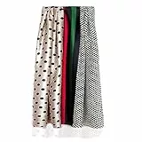 GLORIS Schal Damen dünn seidig groß 180 x 90 cm Beige mit Schwarzen Tupfen Schal für Frauen. Halstuch Seidenschal Elegant. Pareo. Strandschal