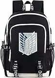 Roffatide Anime Rucksack College-Tasche Laptop-Rucksack mit USB-Ladeanschluss und Kopfhöreranschluss
