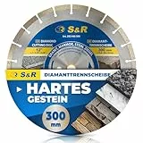 S&R Diamant-Trennscheibe 300 x 25.4 x 3.0 x 10 mm, Industrie-Qualität für Naturstein, Kunststein, Marmor, Granit, Sandstein, Hartziegel,Diamanttrennscheibe für Motortrennsägen & Tischsägen
