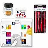 Staedtler 8023 C24-1XST Modelliermasse, 24 Farben, Bundle mit Zubehör