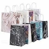 BBLIKE Papiertüten mit Henkel, 10 Stück Geschenktüten Kraftpapiertüten mit Henkel Mehrere Farben Mitgebsel Tüten Set Geeignet für Hochzeit, Geburtstag, Partyzubehör und Geschenke(15 * 8 * 21CM)