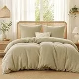 Sedefen Doppelte Musselin Bettwäsche 135x200 4teilig Baumwolle,Taupe Bettwäsche Sets ÖKO-TEX Bettwäsche mit Reißverschluss,2 Bettbezug mit 2 Kissenbezüge 80x80 cm