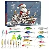 2025 Advent Calendar Fishing,Angelköder Adventskalender Angeln Weihnachtskalender,Fischer Adventskalender für Angler Männer (A)