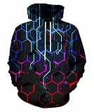 LAIDIPAS Hoodies für Männer und Frauen 3D Pullover Coole Hoodies Grafische Neuheit Kapuzenpullover mit Tasche, M