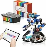Apitor Robot J Programmierbarer Roboter mit Aufbewahrungsbox, 6-in-1 Kreativer Roboter/Panzer Bausatz für Kinder, pädagogisches Programmiergeschenk für Jungen und Mädchen von 7-12 Jahren