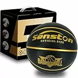 Senston Basketball Größe 7, Geschenk Basketball im Freien mit Pumpe für Weihnachten