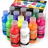 Nicpro Temperafarben Abwaschbares 60 ml X 12 Farben, Fingerfarben Kinder Ungiftig, Hochpigmentiert fingermalfarben, Fingerfarben für Kunst, Kreatives Bastelfarbe, Handwerk Diy, Weihnachten Halloween