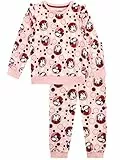 Disney Mädchen Minnie Maus Sweatshirt und Jogginghose Set 2-teiligen Outfit für Kinder Rosa 122