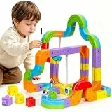 Umikk Clickrail Electric Train Set für Kinder, 88PCS Zug Stereo 3D Track Set mit Antigravitationsfahren, Flexible DIY Zug Schiene, STEM Puzzle Cube Track Spielzeug für 3+ Kinder (Stil 1 (88 Stück))