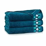 ZWOLTEX Design Handtuch Sets - Badetuch - Handtuch - Gästetuch | Borte mit Punkten I 100% Ägyptischer Baumwolle I Sammlung Zen 2 - Zen 2 Emerald-5638 2X(70x140)