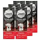 Bialetti - Perfetto Moka Classico: Gemahlener Kaffee mit mittlerer Röstung, Aroma von Haselnüssen und Getrockneten Früchten, 250g x 6, Beutel mit Aromaventil