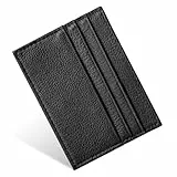 URAQT Leder Kartenetui, Kreditkartenetui, Magic Wallet Geschenk, Unisex, Schwarz (Basis-Modell)