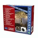 Konstsmide Micro LED Lichterkette, mit Multifunktion, 120 bernsteinfarbene Dioden, 24V Außentrafo, schwarzes Kabel - 3615-800, Bernstein