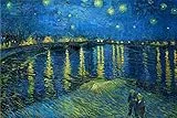 Puzzle 1000 Teile für Erwachsene - Sternennacht über der Rhone von Vincent Van Gogh - Klassisches Schweres Puzzle 70 x 50 cm