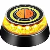 Sorlpv Warnleuchte V16, 360° Rundum-LED Orange/Gelb Notlicht Magnetische Installation, 1 km Hoher Sichtweite, Wasserdicht und Stoßfest Pannen-Warnleuchte für Auto, Motorrad, Wohnmobil & LKW