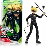 BANDAI - Miraculous Ladybug - Mannequin Puppe 26 cm - Cat Noir - Offizielle Miraculous Lizenz - Gelenkige Cat Noir Puppe - Spielzeug für Kinder ab 4 Jahren - P50002