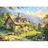 feelive Landschaft Diamond Painting Kits für Erwachsene, DIY Häuser Diamant Painting Bilder für Bausätze Diamantmalerei 5D Runde Steine Diamant Painting für Zuhause Dekor 40x30cm