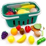 Rseuphiee Kinderküche Spielküche Zubehör, Schneiden Spielen Obst Lebensmitte, gefälschte Lebensmittel, Küche Playset mit Klett-Verbindung, für Kinder I Lernspielzeug Rollenspiele Geschenk