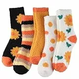 Blu Ninfee Kuschelsocken Damen Flauschige Kuschel Socken 5 Paar, Dicke Weiche Bettsocken Schlafsocken Mädchen, Warm Winter Flauschsocken Kuschelige Socken