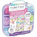 Make It Real 2901714 Großes Glamour-Schmuckset, DIY Schmuck Set mit über 1400 Teilen in praktischer Sortierbox, Armbänder selber basteln für Kinder