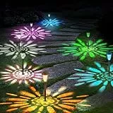 FIFlying Solarlampen für Außen, 8 Stück RGB LED Solarleuchten Garten Deko, IP65 Wasserdichte Terrasse Solarlampe für Rasen, Hof, Wege, Garten, Außen, Beleuchtung der Garageneinfahrt