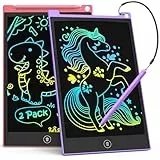 TECJOE 2-Pack LCD Schreibtablett, 10-Zoll buntes Doodle Board für Kinder, elektronische Zeichnung Tablet Zeichnung Pads, Geschenke für 3–6-Jährige (Rosa und Violett)
