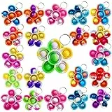 Victgame 30 Stück (Schüler der Schule Geschenke und Party Favors) Bulk Mini Pop Keychain Blume Fidget für Schüler Geburtstag Partybegünstigungen