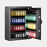 VonHaus Schlüsseltresor mit Zahlencode Wandmontage, Schlüsselkasten für 71 Schlüsselen mit Elektronikschloss, Schlüsselschrank mit Lichtanzeigen ubd 2 Notfallschlüsseln