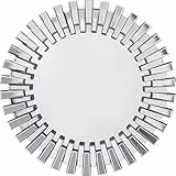 Kare Design Spiegel Sprocket Silber, Wandspiegel, Dekorativer Rahmen, leichte Wandmontage, Dekospiegel, runder Wandspiegel, Modern, 92x92x5 cm (H/B/T)