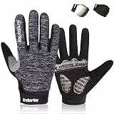Grebarley fahrradhandschuhe,MTB Handschuhe,Mountainbike Handschuhe mit Touchscreen Finger fürs Radsport,Road Race,Downhill,Wandern,fahrradhandschuhe Männer und Frauen (Grau, M)