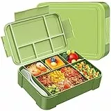 WayEee Brotdose Kinder mit Fächern 1300ml Lunchbox Kinder Auslaufsicher Brotdose Kinder für Kindergarten & Schule (Grün)