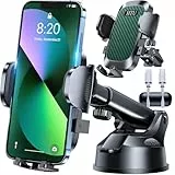 HTU 【Militär-Klasse 4 in 1 Handyhalterung Auto【Tärkst Saugnapf & Clip】 Federungskapazität 36KG 360° Drehbar Universale KFZ Autohalterung für iPhone 16 Pro Max 15 14 13 Samsung Galaxy S24 Usw, Grün
