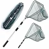 NAKIHOUSE Kescher Angeln, 130cm Teleskop Angeln Netz Angelnetz Teichkescher Diverse Längen auch für Erwachsene und Kinder, Zum Fangen von Fischen, Schmetterlingen, Hühnern, Gänsen, Enten und Vögeln