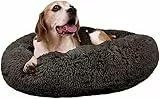 Mirkoo Hundebetten, beruhigendes Hundebett für kleine/mittelgroße/große Hunde, flauschiger Donut-Kuscheltier, Anti-Angst, runde Betten bis zu 11/15/25/35 kg
