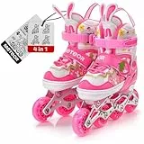 meteor verstellbare 4‑in‑1 Kinder Inline-Skates – Rollschuhe Inliner Schlittschuhe – ABEC‑7 PU‑Räder Aluminiumrahmen – Größen XS 25‑28 S 30‑33 M 34‑37