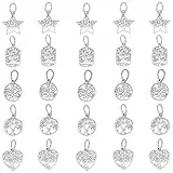 PandaHall 25pcs 5 Style Tibetan Style Legierungsanhänger Tibetan Alloy Beads Charms Für DIY Bracelet Necklace Jewelry Making, Antik Silber Farbe