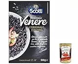 6x Riso Scotti Venere Integrale, Schwarzer Reis, gewachsen in Italien, Vollkorn, 500 g, reich an Ballaststoffen und Antioxidantien, vakuumverpackt + Italian Gourmet polpa 400g