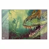 Idena 10452 - Schreibtischunterlage mit zwei Einstecktaschen, Dinosaurier, ca. 58,5 x 38,5 cm groß, praktisches Zubehör für Kinder-, Jugend- und Arbeitszimmer