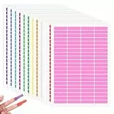 2016Stück Etiketten Selbstklebend, 46 X 11 mm Beschreibbare Rechteckige Etikettenaufkleber, Farbige Etiketten Aufkleber Adressetiketten Haushaltsetiketten Tiefkühletiketten Aufkleber